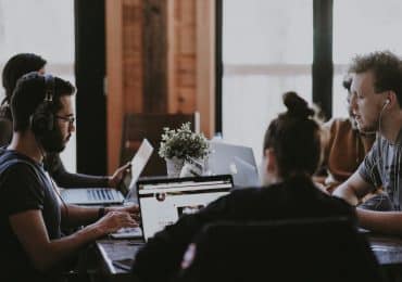 Young professional working in office