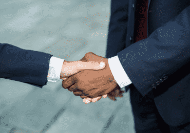 Two people shaking hands