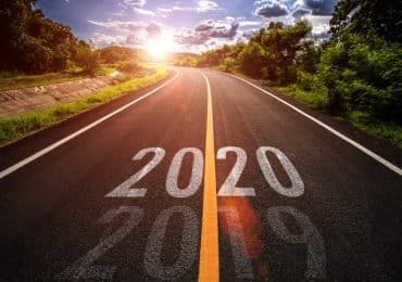 Road with sunside with 2020 on it